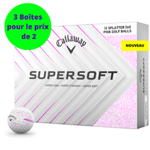 Charger l&#39;image dans la galerie, Balles de golf Callaway - Supersoft SPLATTER 360 x12 Blanc / Rose - Horslimits - balles de golf
