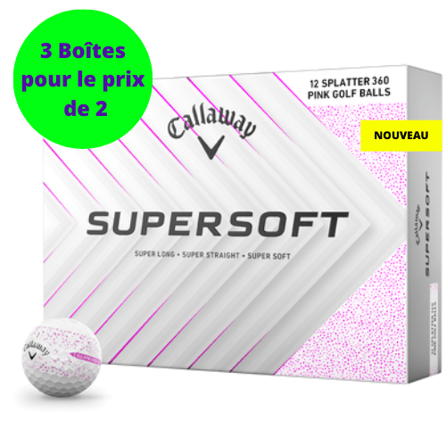 Balles de golf Callaway - Supersoft SPLATTER 360 x12 Blanc / Rose - Horslimits - balles de golf