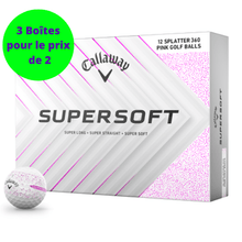 Charger l&#39;image dans la galerie, Balles de golf Callaway - Supersoft SPLATTER 360 x12 Blanc / Rose - Horslimits - balles de golf
