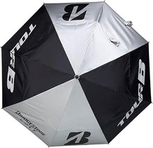 Cargar imagen en el visor de la galería, Parapluie Bridgestone Tour Argenté/Noir - Horslimits - balles de golf
